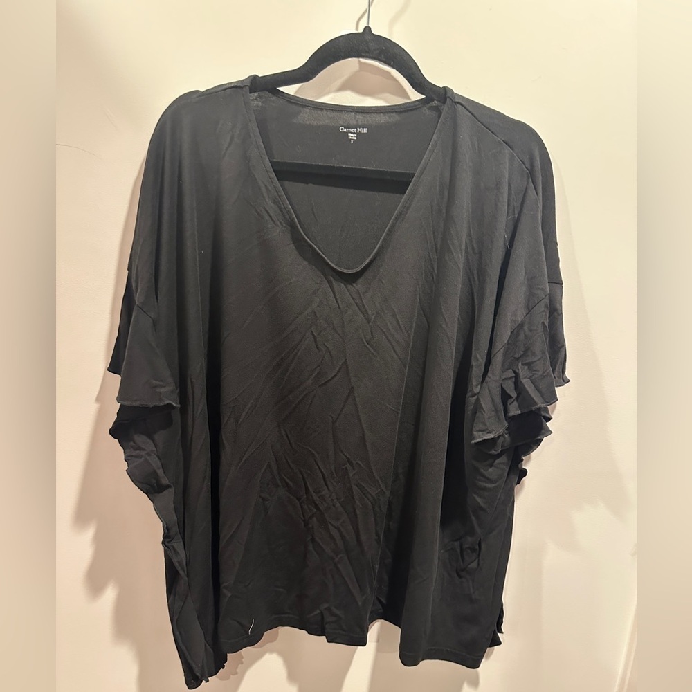 Garnet hill Black Women's Top, made in Ukraine